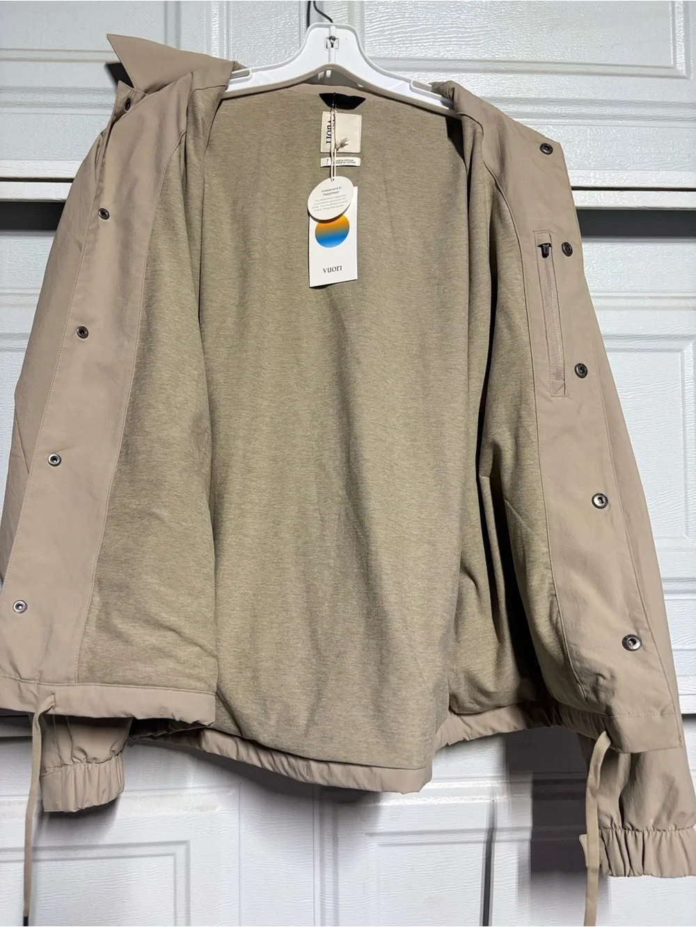 Vuori Men's Taupe Coach Windbreaker Jacket